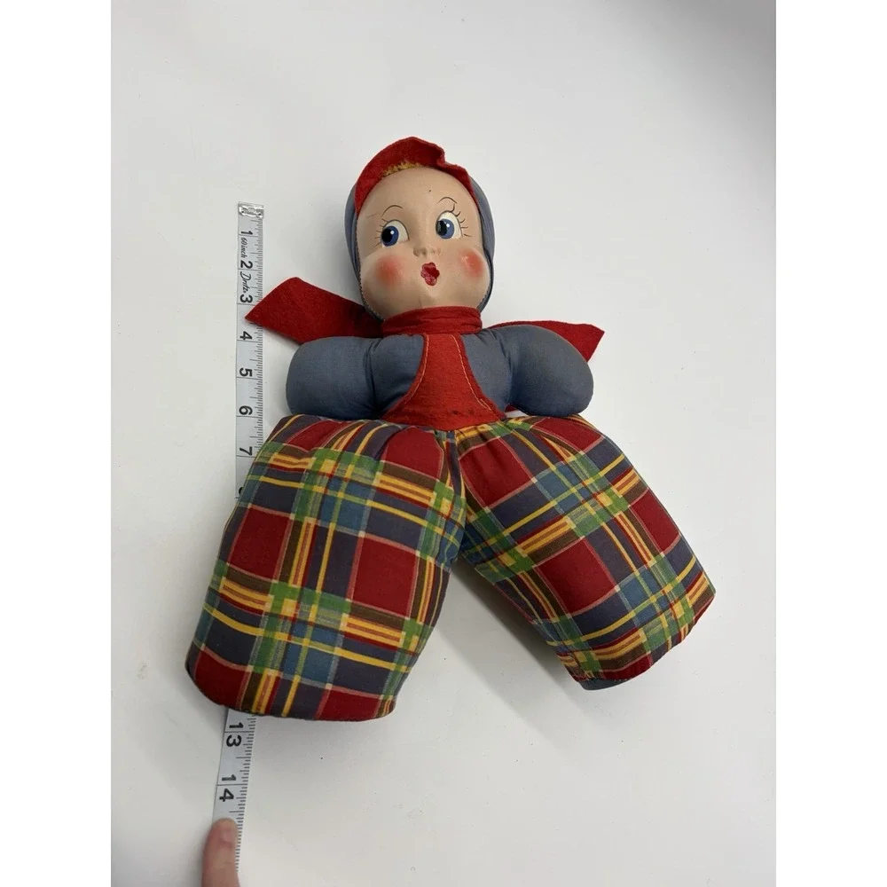 1950s Vtg Carnival Prize Baby Doll Plush With Plastic Face - 13